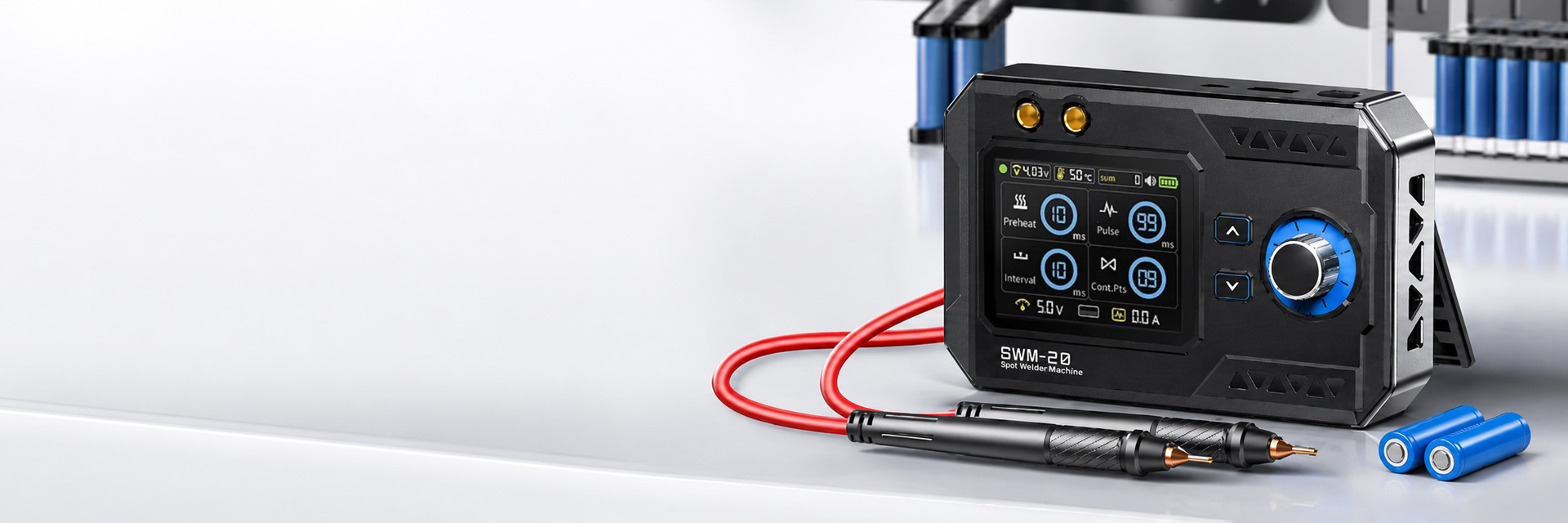 FNIRSI SWM-20 — Soldador por Puntos de Doble Pulso de 1200 A